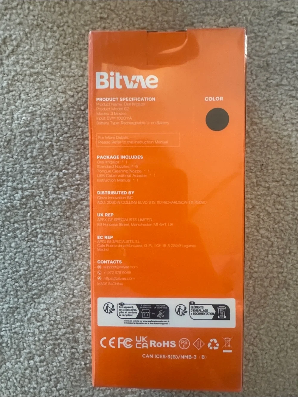 🦷 Bitvae Water Dental Flosser - Cordless C2 Oral Irrigator - Black 👅
